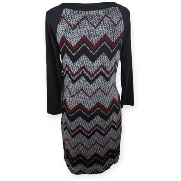 TRIXXI RED, BLACK, & GRAY DRESS SZ.XL EUC - Picture 4 of 5
